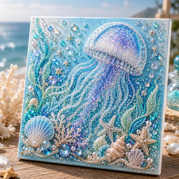 🔥 Last Day Big Sale - 🌊✨ Ocean Theme Pearl Art DIY Kit