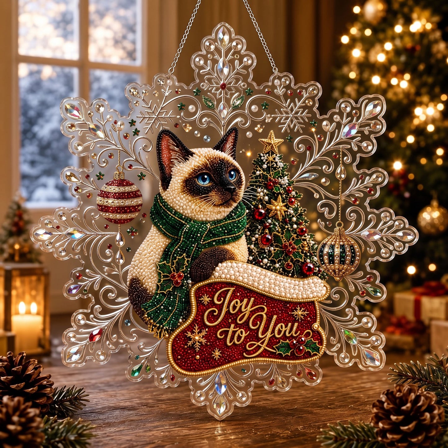 🔥Limited time 70% OFF - ✨Cat Christmas Pearl Diamond Art Hanging Ornament Kit