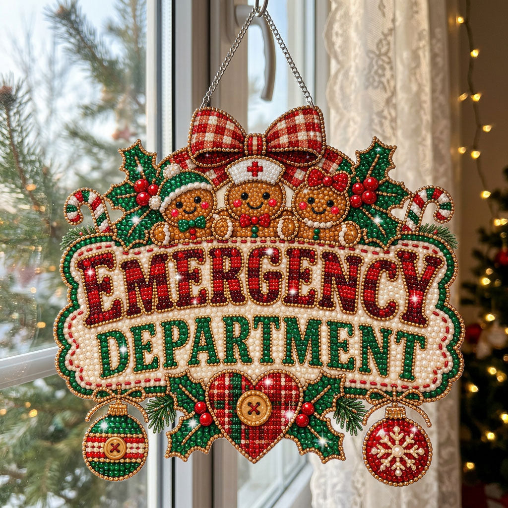 Gingerbread Emergency Department Diamond Art Hanging Ornament Kit