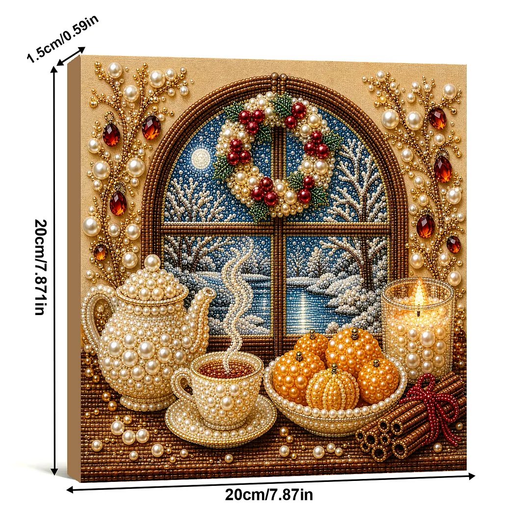 Winter Warm Drinks Pearl Diamond Painting Kit