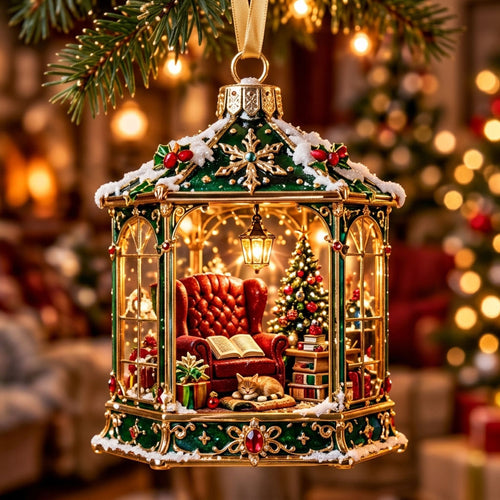 Cozy Christmas Reading Nook XR1710006CL Christmas Ornament
