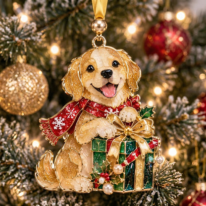 Christmas Golden Retriever XR2110005CL Christmas Ornament
