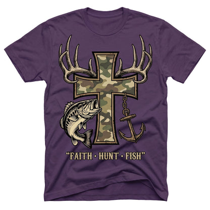 Faith Hunt Fish Cross WN0707001CL Unisex T-shirt