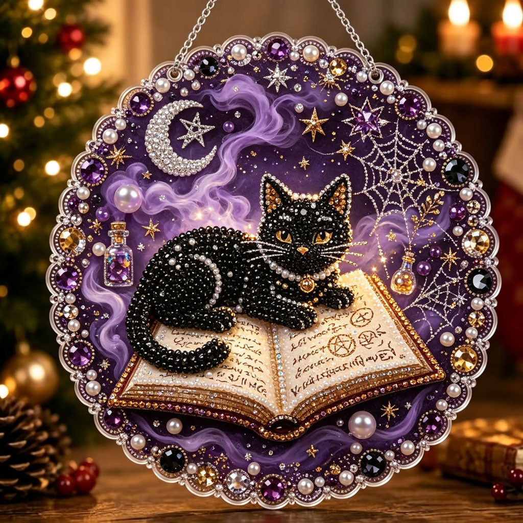 🔥Limited time 70% OFF - 🎃✨ Halloween Pearl Diamond Art Hanging Ornament Kit – Sparkling DIY Window Hanging Decor