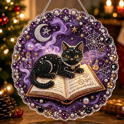 🔥Limited time 70% OFF - 🎃✨ Halloween Pearl Diamond Art Hanging Ornament Kit – Sparkling DIY Window Hanging Decor