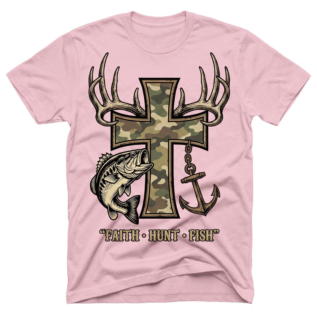 Faith Hunt Fish Cross WN0707001CL Unisex T-shirt
