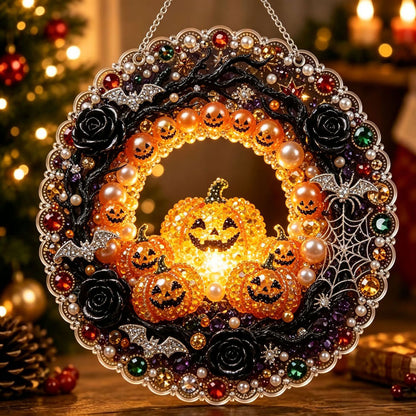 🔥Limited time 70% OFF - 🎃✨ Halloween DIY Pearl Diamond Art Ornament Kit – Sparkling Hanging Decor