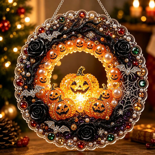 🔥Limited time 70% OFF - 🎃✨ Halloween DIY Pearl Diamond Art Ornament Kit – Sparkling Hanging Decor