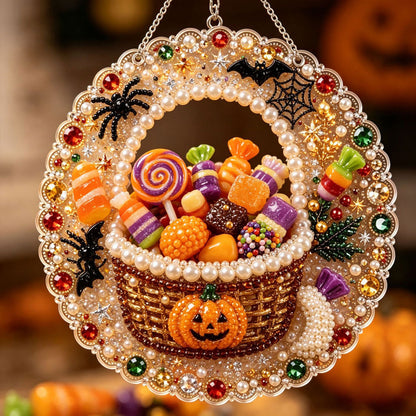 🔥Limited time 70% OFF - 🎃✨ Halloween DIY Pearl Diamond Art Ornament Kit – Sparkling Hanging Decor