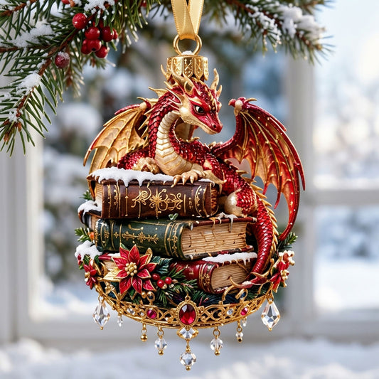 Dragons Library XR1710023CL Christmas Ornament