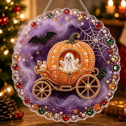 🔥Limited time 70% OFF - 🎃✨ Halloween DIY Pearl Diamond Art Ornament Kit – Sparkling Hanging Decor