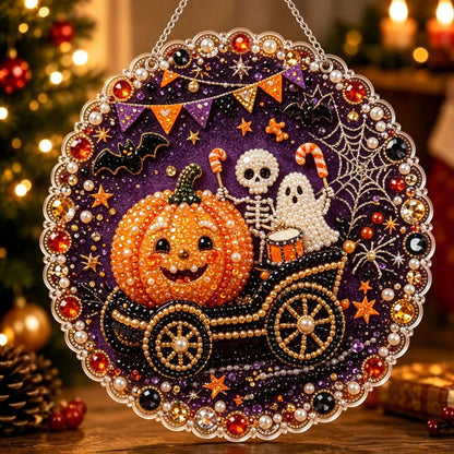 🔥Limited time 70% OFF - 🎃✨ Halloween DIY Pearl Diamond Art Ornament Kit – Sparkling Hanging Decor
