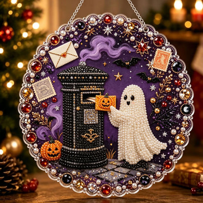 🔥Limited time 70% OFF - 🎃✨ Halloween DIY Pearl Diamond Art Ornament Kit – Sparkling Hanging Decor