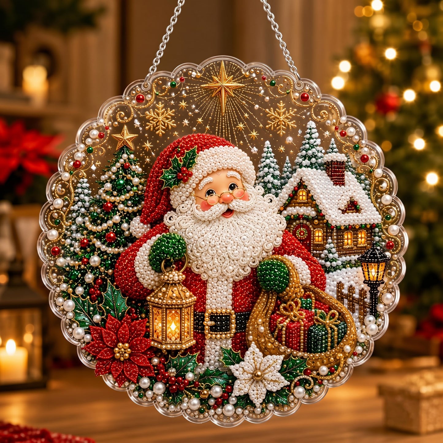 🔥Limited time 70% OFF - 🎅✨DIY Christmas Pearl Diamond Art Hanging Ornament Kit