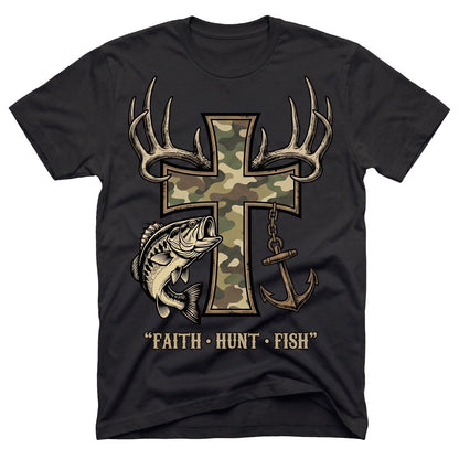 Faith Hunt Fish Cross WN0707001CL Unisex T-shirt