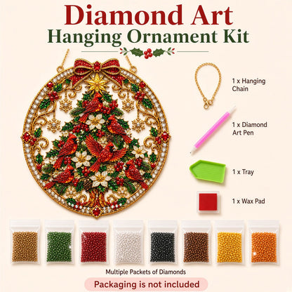 Cardinal Wishes Diamond Art Hanging Ornament Kit