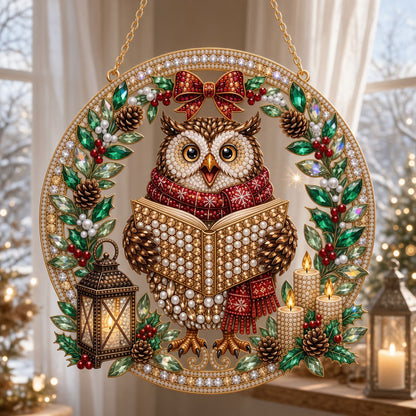 Christmas Storytime Owl Diamond Art Hanging Ornament Kit