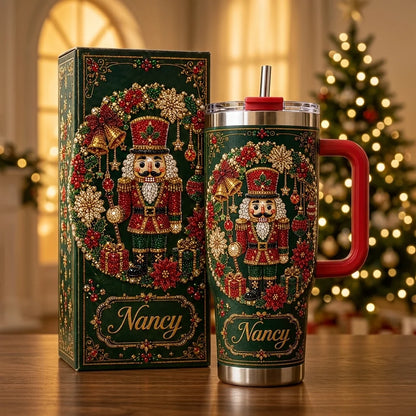 ✨🎄 Personalized Christmas Nutcracker Travel Tumbler – Festive Gift Edition