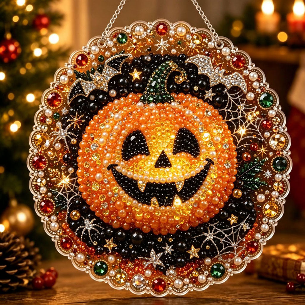 🔥Limited time 70% OFF - 🖤✨ Spooky Halloween DIY Gem Art Ornament Kit – Creative Hanging Decor