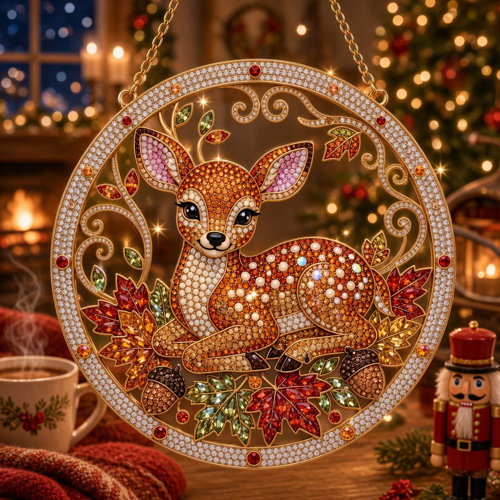 Autumn Baby Deer Diamond Art Hanging Ornament Kit