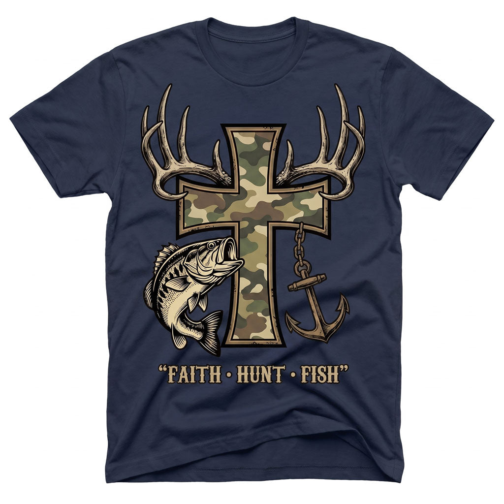 Faith Hunt Fish Cross WN0707001CL Unisex T-shirt