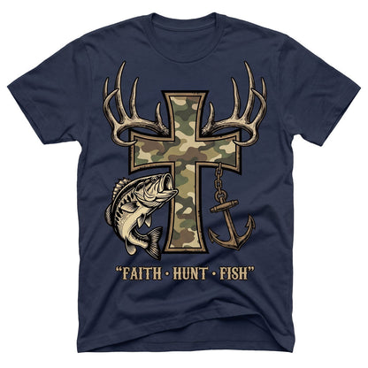 Faith Hunt Fish Cross WN0707001CL Unisex T-shirt
