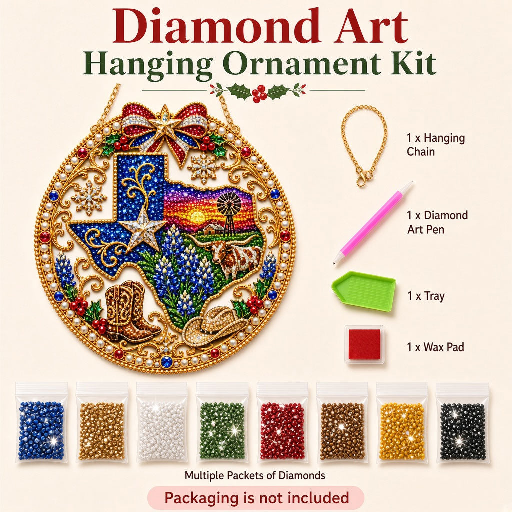 Texas Holiday Magic Diamond Art Hanging Ornament Kit