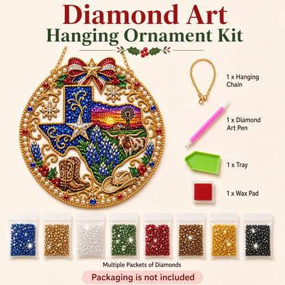 Texas Holiday Magic Diamond Art Hanging Ornament Kit