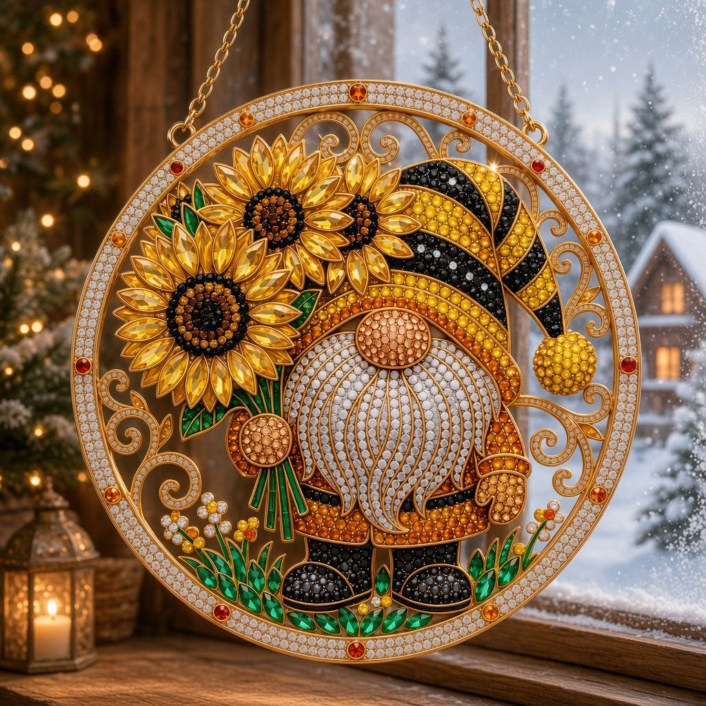 Sunflower Gnome Diamond Art Hanging Ornament Kit