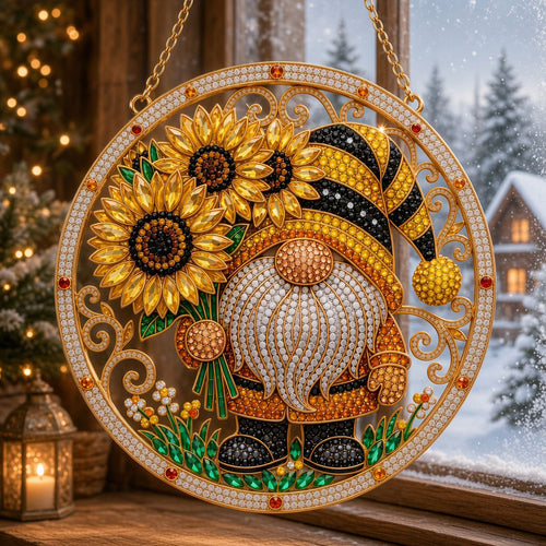 Sunflower Gnome Diamond Art Hanging Ornament Kit