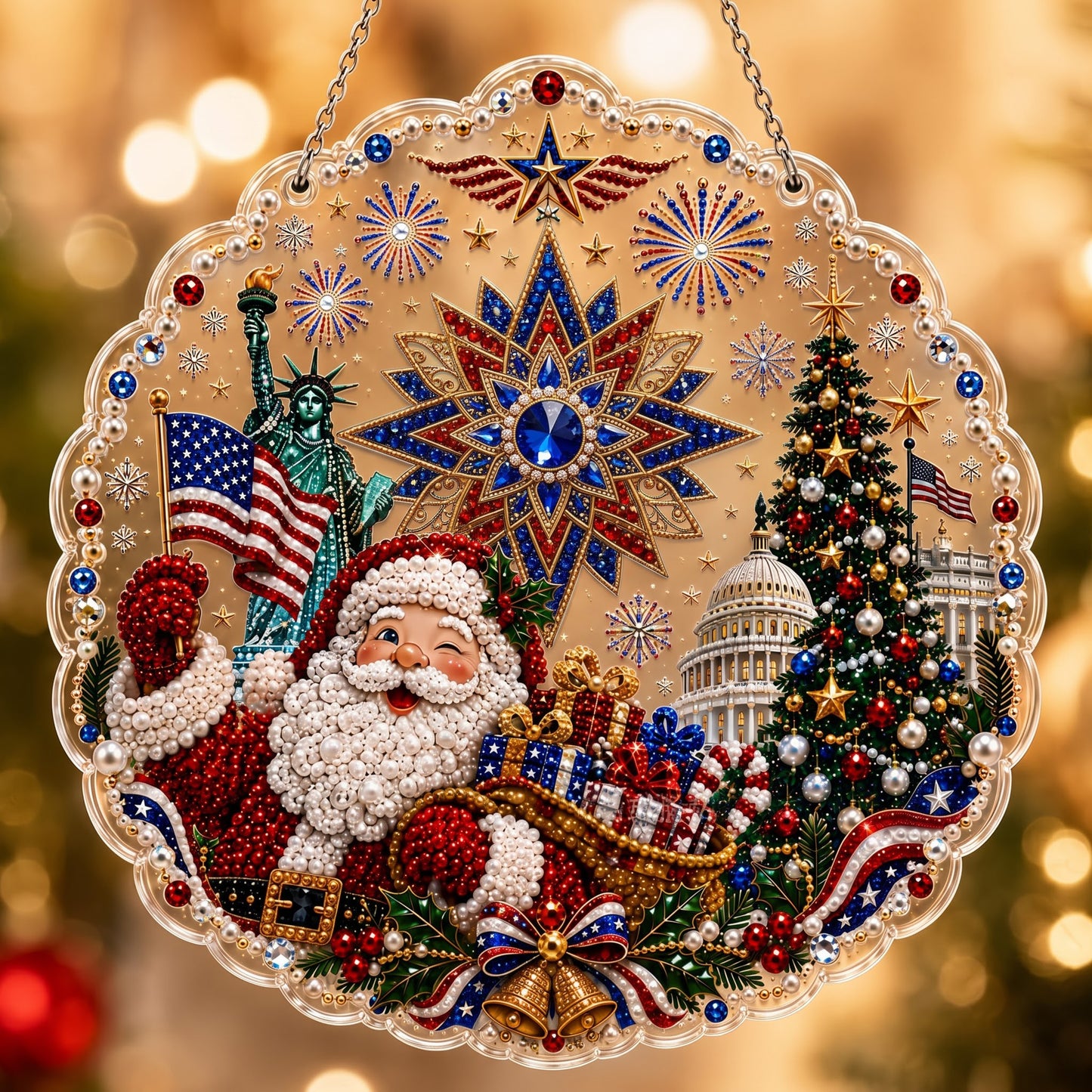 🔥Limited time 70% OFF - 🎅✨DIY Christmas Pearl Diamond Art Hanging Ornament Kit