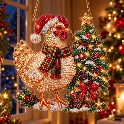 🔥 Limited Time 70% OFF - 🐔🎁 Festive Farmhouse Hen Bead Art Kit – DIY Sparkling Holiday Hanger