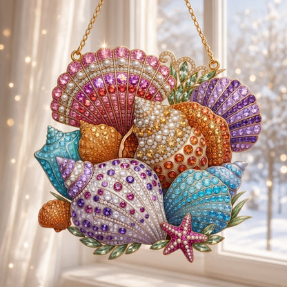 Colorful Seashell Treasures Diamond Art Hanging Ornament Kit