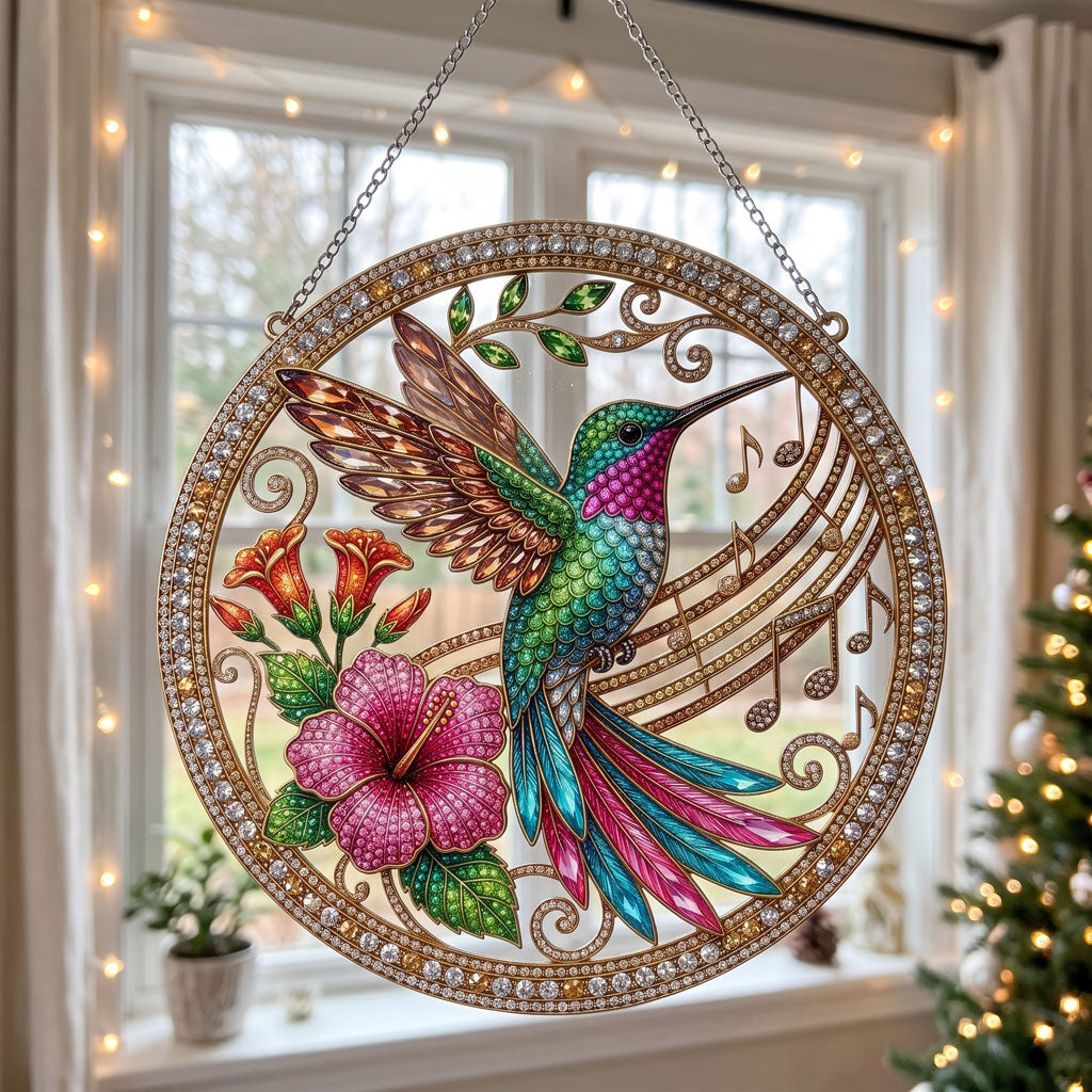 Musical Hummingbird Diamond Art Hanging Ornament Kit