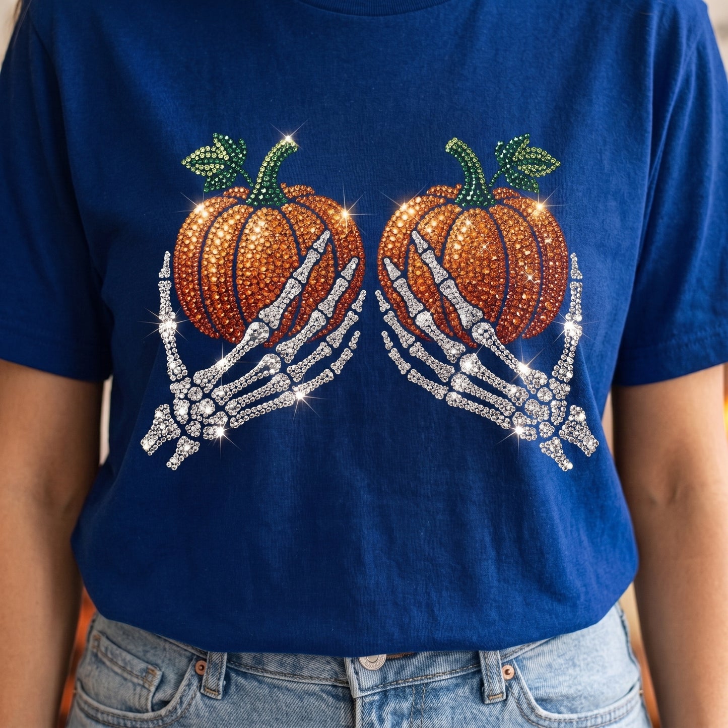 Sparkle Skeleton Pumpkin XR0907014CL Unisex T-shirt