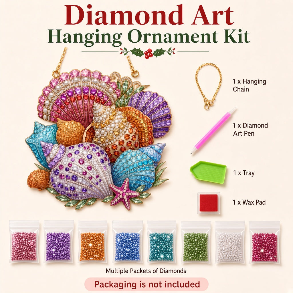 Colorful Seashell Treasures Diamond Art Hanging Ornament Kit
