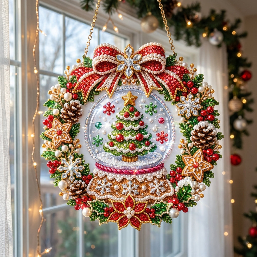 Christmas Snow Globe Diamond Art Hanging Ornament Kit