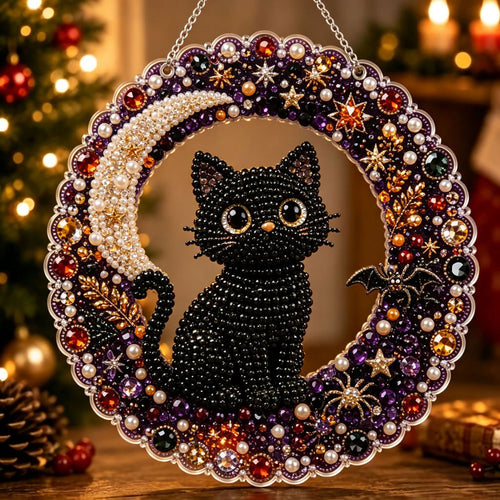 🔥Limited time 70% OFF - 🎃✨ Halloween Pearl Diamond Art Hanging Ornament Kit – Sparkling DIY Window Hanging Decor
