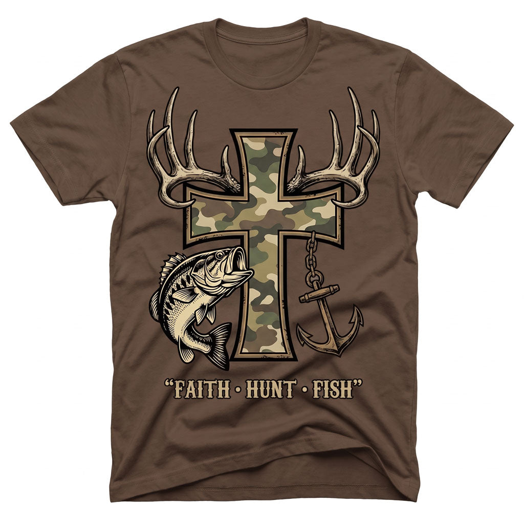 Faith Hunt Fish Cross WN0707001CL Unisex T-shirt
