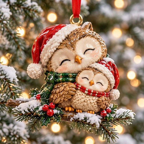 Mother And Baby Owl XR1710046CL Christmas Ornament