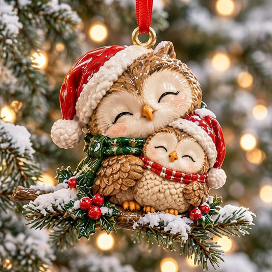 Mother And Baby Owl XR1710046CL Christmas Ornament