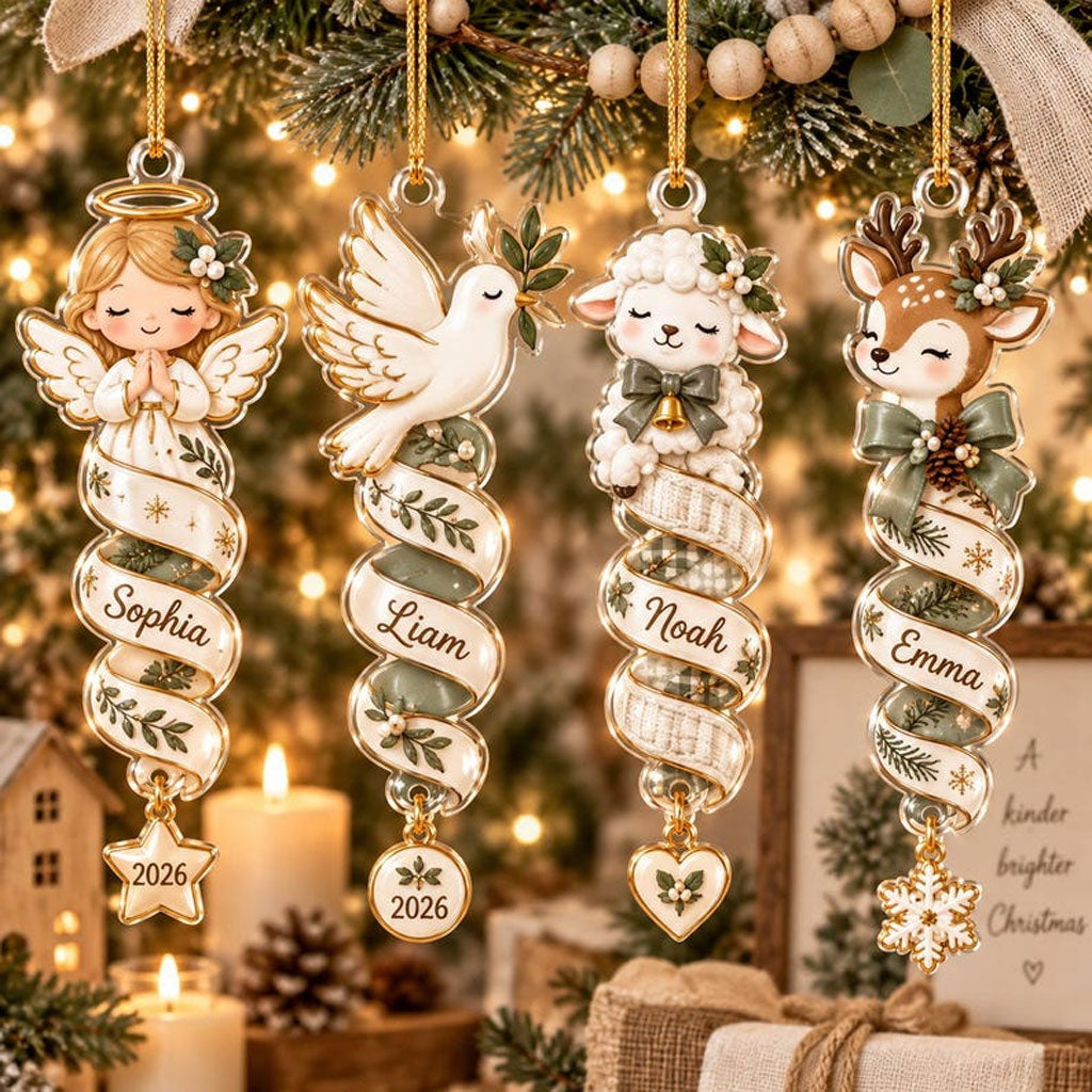 Personalized Christmas Animal And Angel XR1610015CL Christmas Ornament