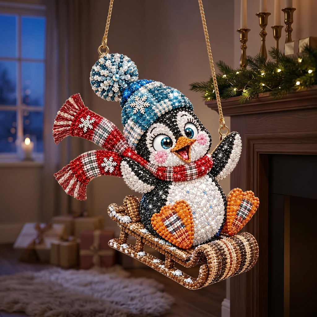 🔥 Limited Time 70% OFF - 🐧❄️ Penguin Diamond Art Ornament Kit – Sparkling DIY Holiday Hanging Decor