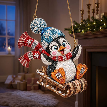 🔥 Limited Time 70% OFF - 🐧❄️ Penguin Diamond Art Ornament Kit – Sparkling DIY Holiday Hanging Decor