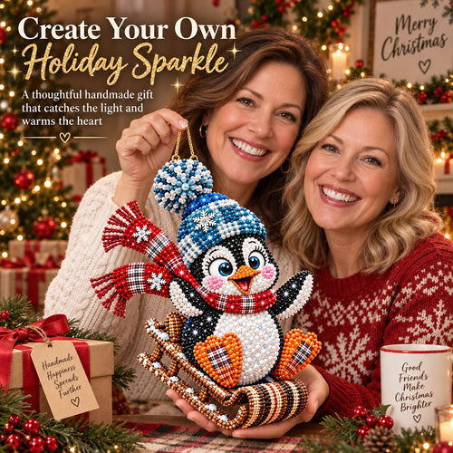🔥 Limited Time 70% OFF - 🐧❄️ Penguin Diamond Art Ornament Kit – Sparkling DIY Holiday Hanging Decor