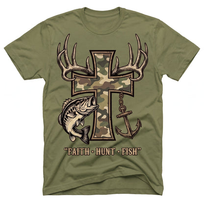 Faith Hunt Fish Cross WN0707001CL Unisex T-shirt