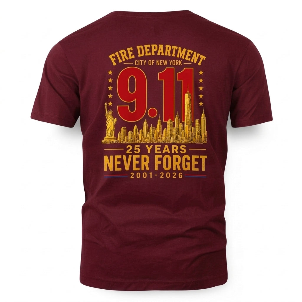 9.11 -25 Years Never Forget XR2307002CL Unisex T-shirt