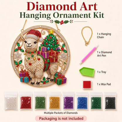 Christmas Llama Diamond Art Hanging Ornament Kit