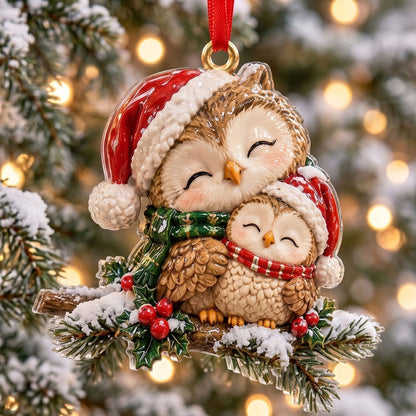 Mother And Baby Owl XR1710046CL Christmas Ornament