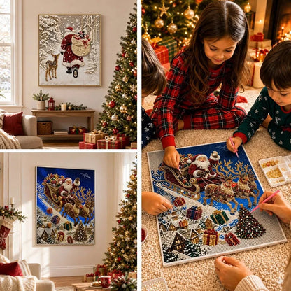 🎅🎄 Premium 3D Pearl Christmas Reindeer Diamond Painting Art Kit